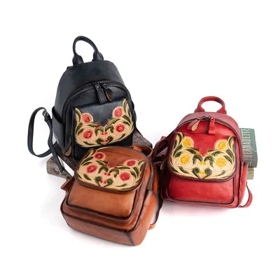 

Highend Leather Backpack Women New Style Lady Large Capacity Fashion Full Grain Genuine Leather Purse Female Travel Shoulder Bag