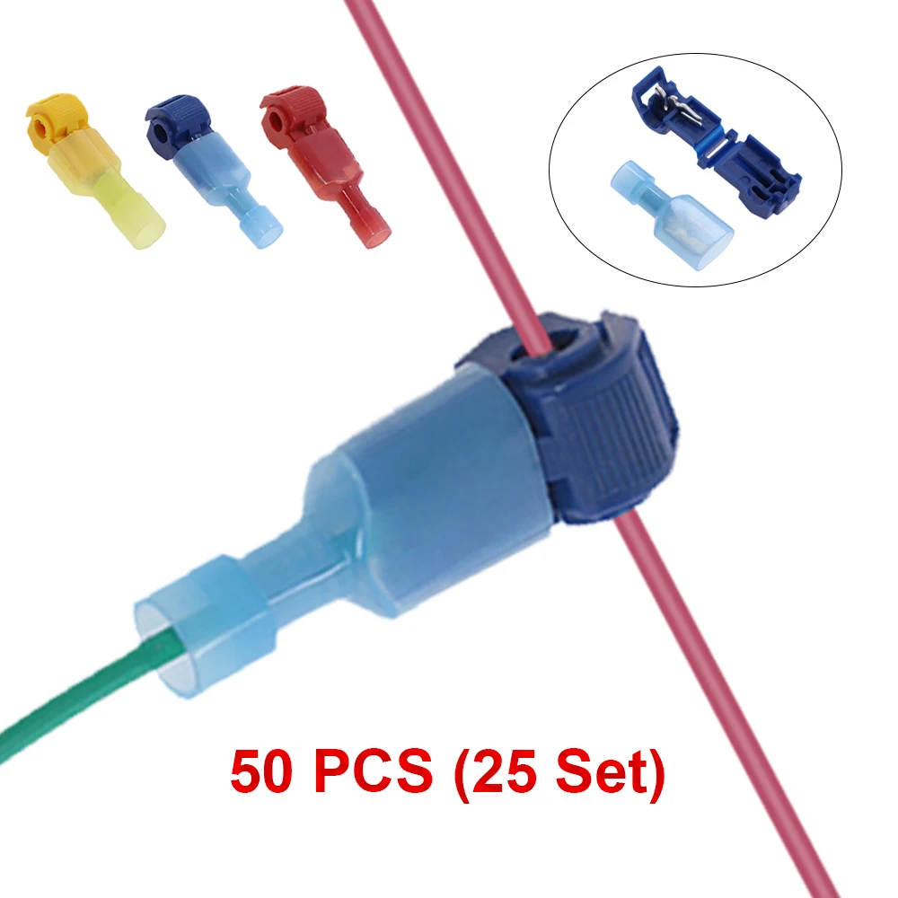 

50Pcs(25set) Quick Electrical Cable Connectors Snap Splice Lock Wire Terminal Crimp Wire Connector Waterproof Electric Accessory
