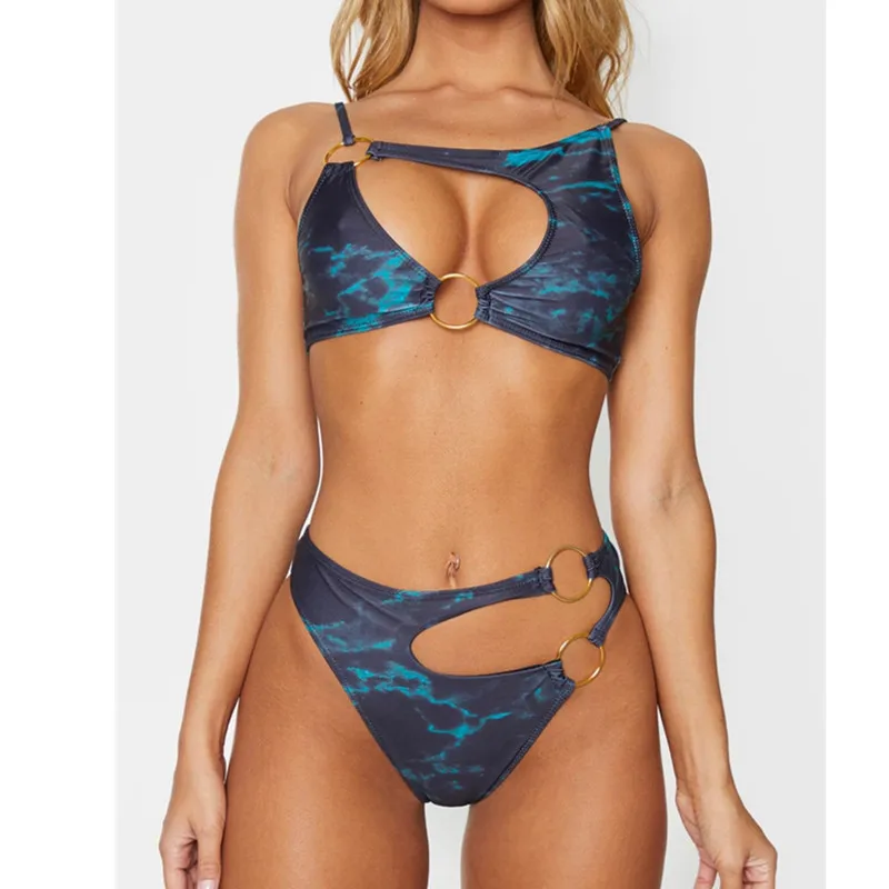 

Colorful Floral High Waist Bikini Swimsuit Women Push Up Sports Swimwear Bathing Swimming Suit Biquini Bikini Set 2021 Beachwear
