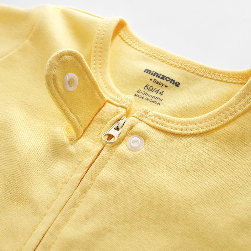 

2021New Bebe Jumpsuits Baby Romper Bodies Climbing Pajamas Long Sleeves Zipper Breathable Cotton