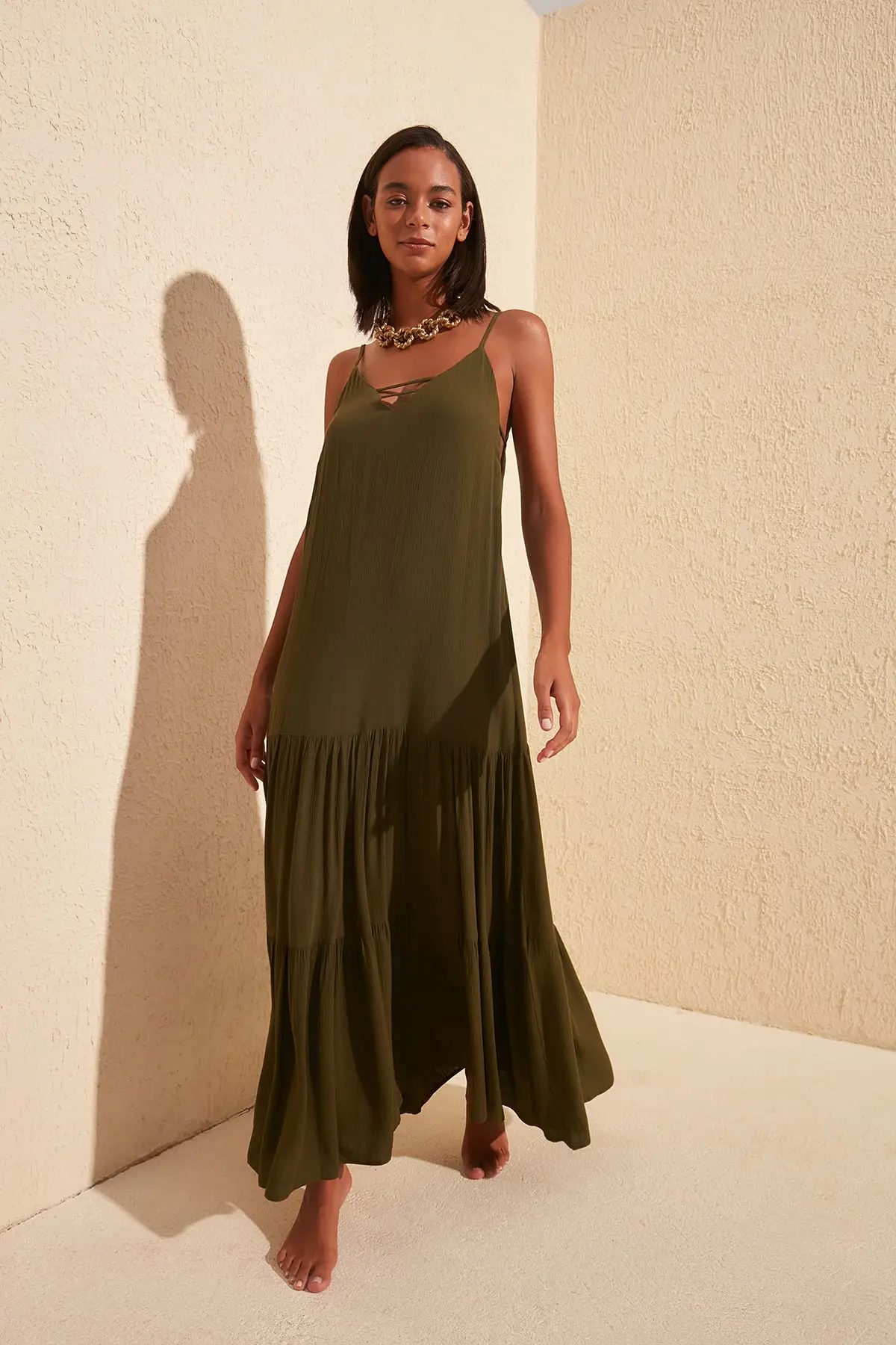 Пляжное платье из вискозы TBESS20EL1817|Женские платья| |