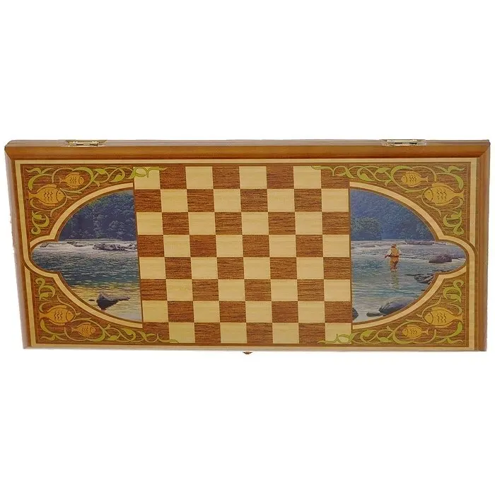 Нарды Пермские Рыбалка средние 50 игра ручной работы недорого подарочные