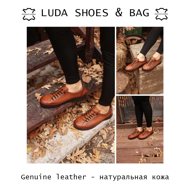 

Luda Shoes Women Genuine Leather Casual Shoes Comfortable zapatos de mujer