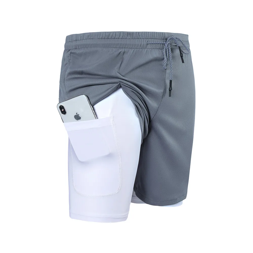 

Men's 2 in 1 Running Shorts Mens Sports Shorts Quick Drying Training Exercise Jogging Gyms Men Shorts with Built-in pocket Liner
