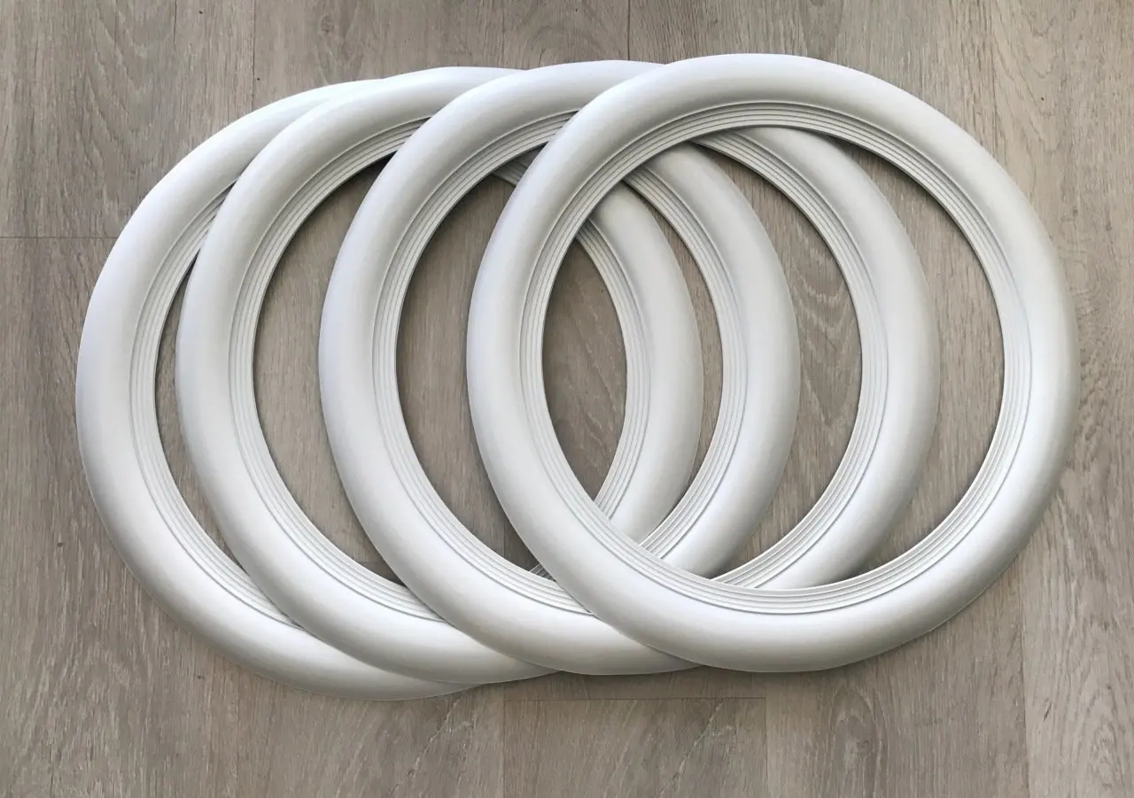 Set of 4 Pieces Atlas Lyon White Motorcycle Tire Shoulder Sidewall 12