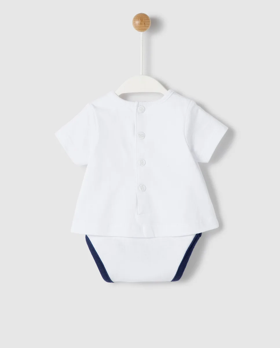 T-shirt baby boy bodysuit White with drawing pirate octopus | Детская одежда и обувь