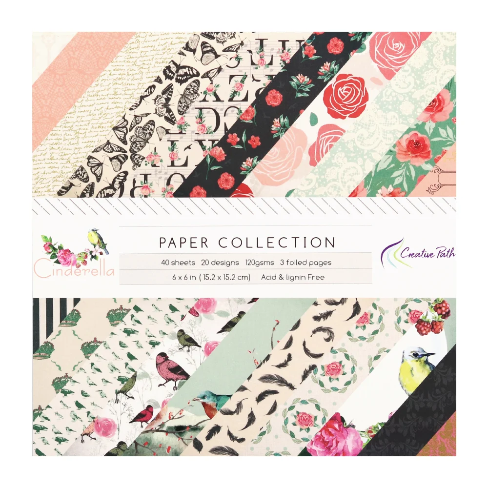 

Creative Path 6"x6 Inch Scrapbooking Pattern Craft Designer Decorative Papers One Side Designs Background Origami Pack Acid Free