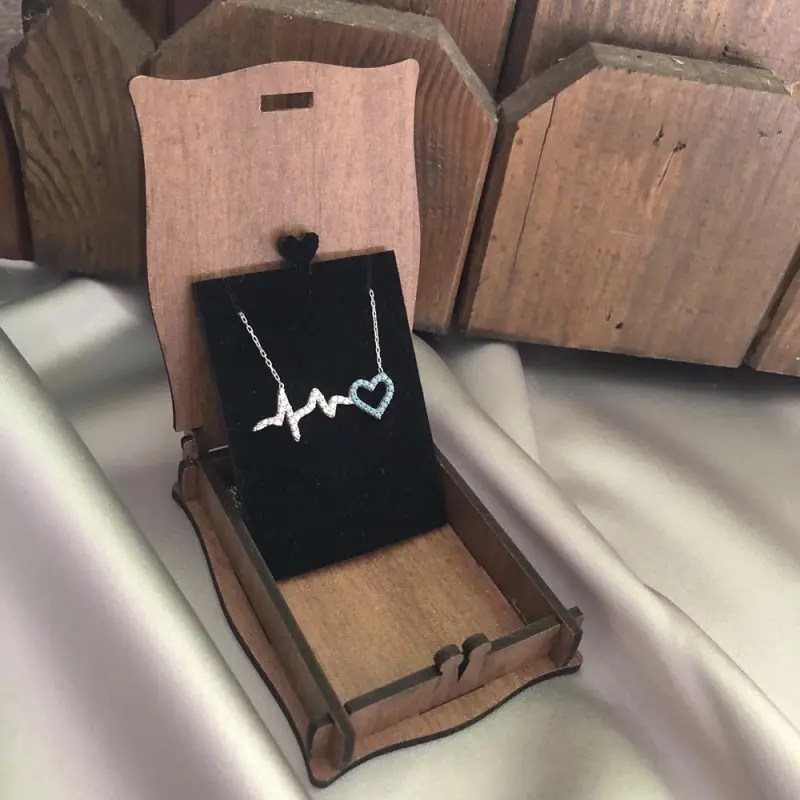 

Heart Rhythm 925 Sterling Silver Necklace Women Girls Gift Jewelry Accessories Fashion Handmade Elegant Chain