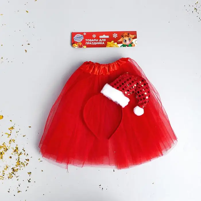 Карнавальный набор Красотка ободок-колпак юбочка |