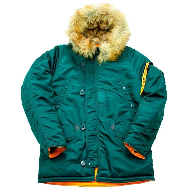 Куртка аляска укороченная Nord Denali Husky Short (dark petrol/orange) | Мужская одежда