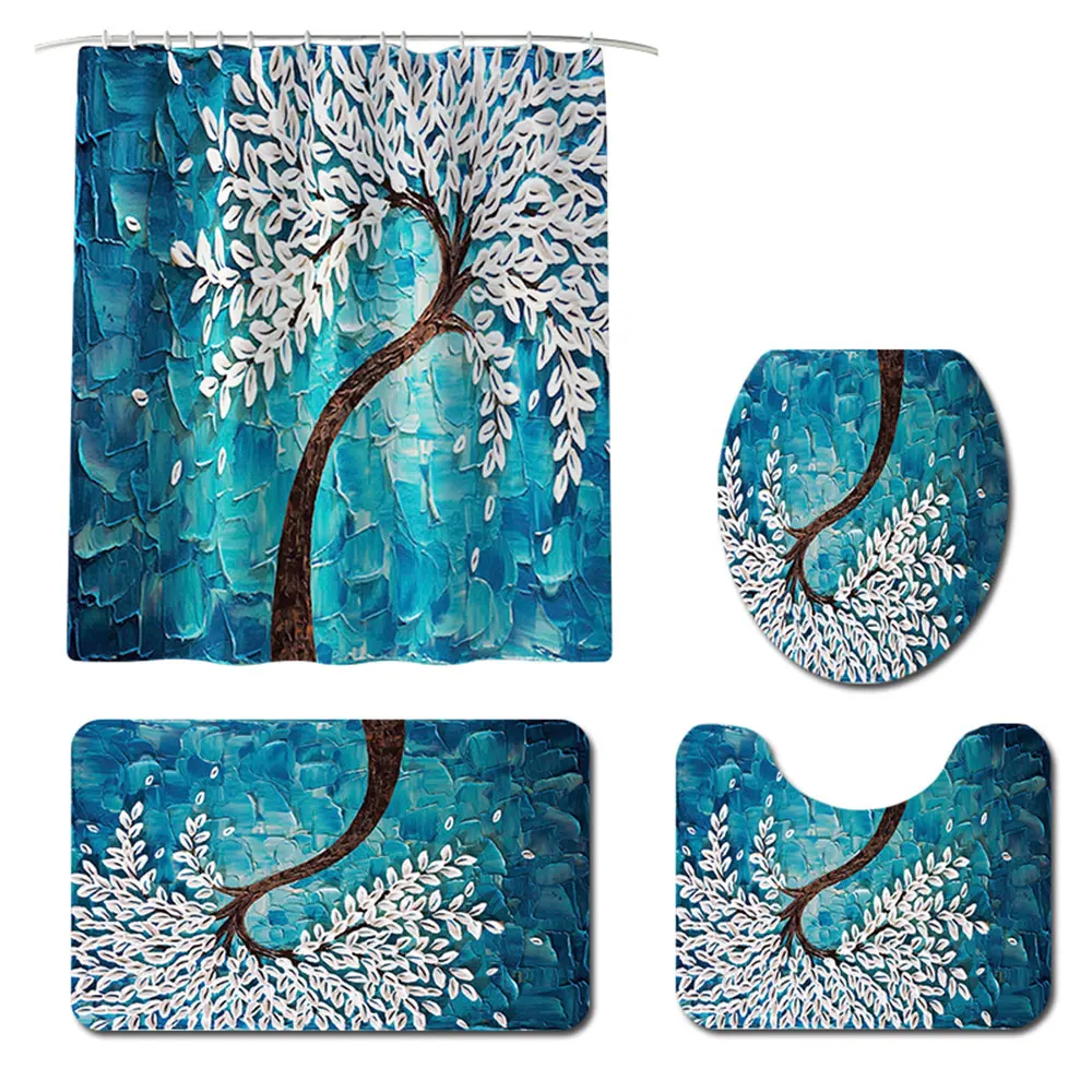 

3PCS Polyester Fiber Bathroom Mat Set Hydrophilic Toilet Carpet Washable Floor Rug Anti-Slip Shower Room Mat