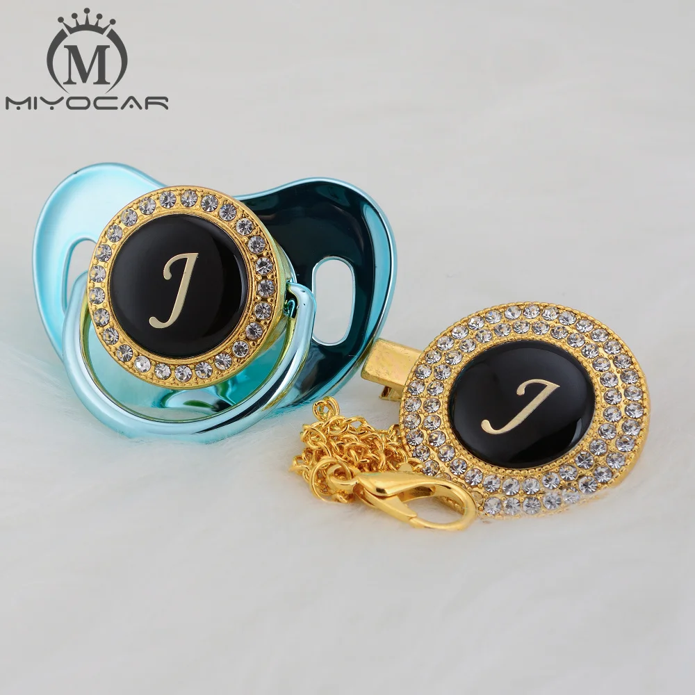 MIYOCAR Красивая шикарная пустышка и Клип Набор имя инициалы буквы J уникальный BPA