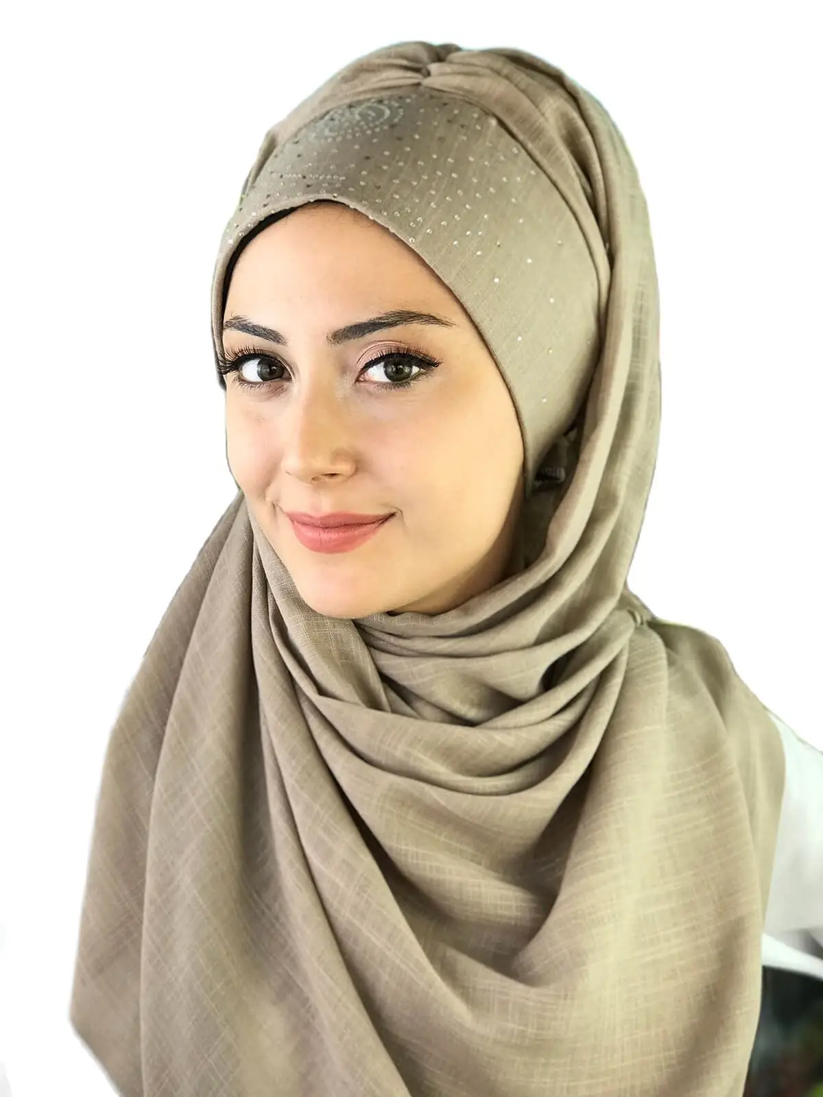 

2021 New Fashion Hijab Women Muslim Islamic Turban Scarf Hat Foulard Silver Sequins Printed Spiral Pattern Stone Ready Shawl