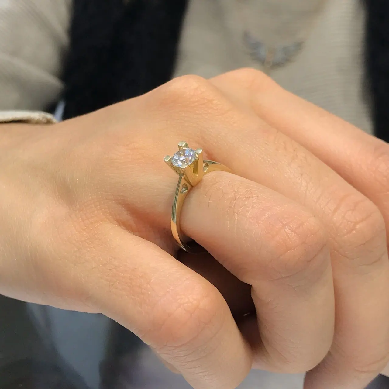 

Double Heart Engagement Gold Ring