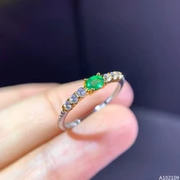 kjjeaxcmy boutique fine jewelry 925 sterling silver natural gemstone grandmother green emerald womens girl female miss ring