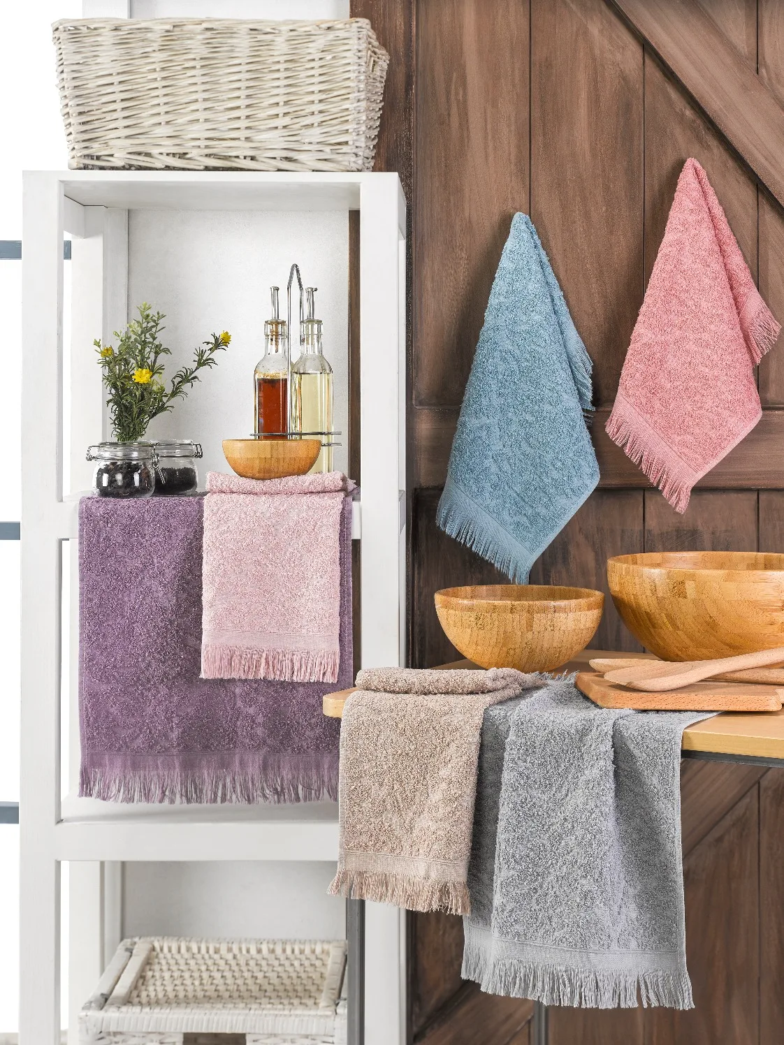 

Organic Cotton %100 Home KitchenSupplies Soft Hand Towel Thick Absorbent Cloth Dishcloths Hanging Cloth Home Accessories 30*50cm