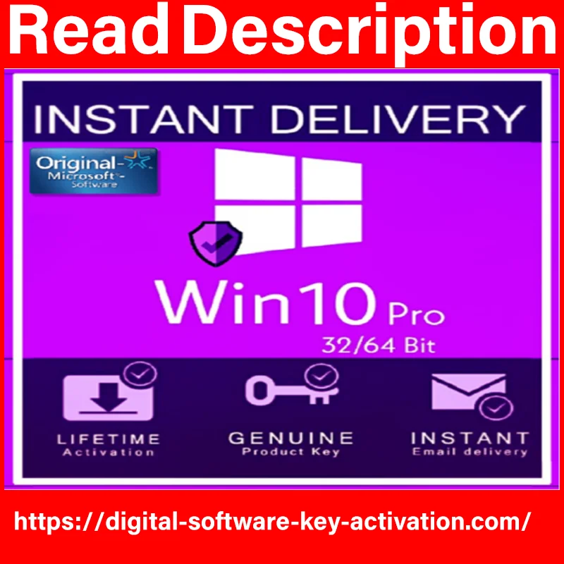 

Windows-10 Pro Key Global Works 32/64 bits All Language