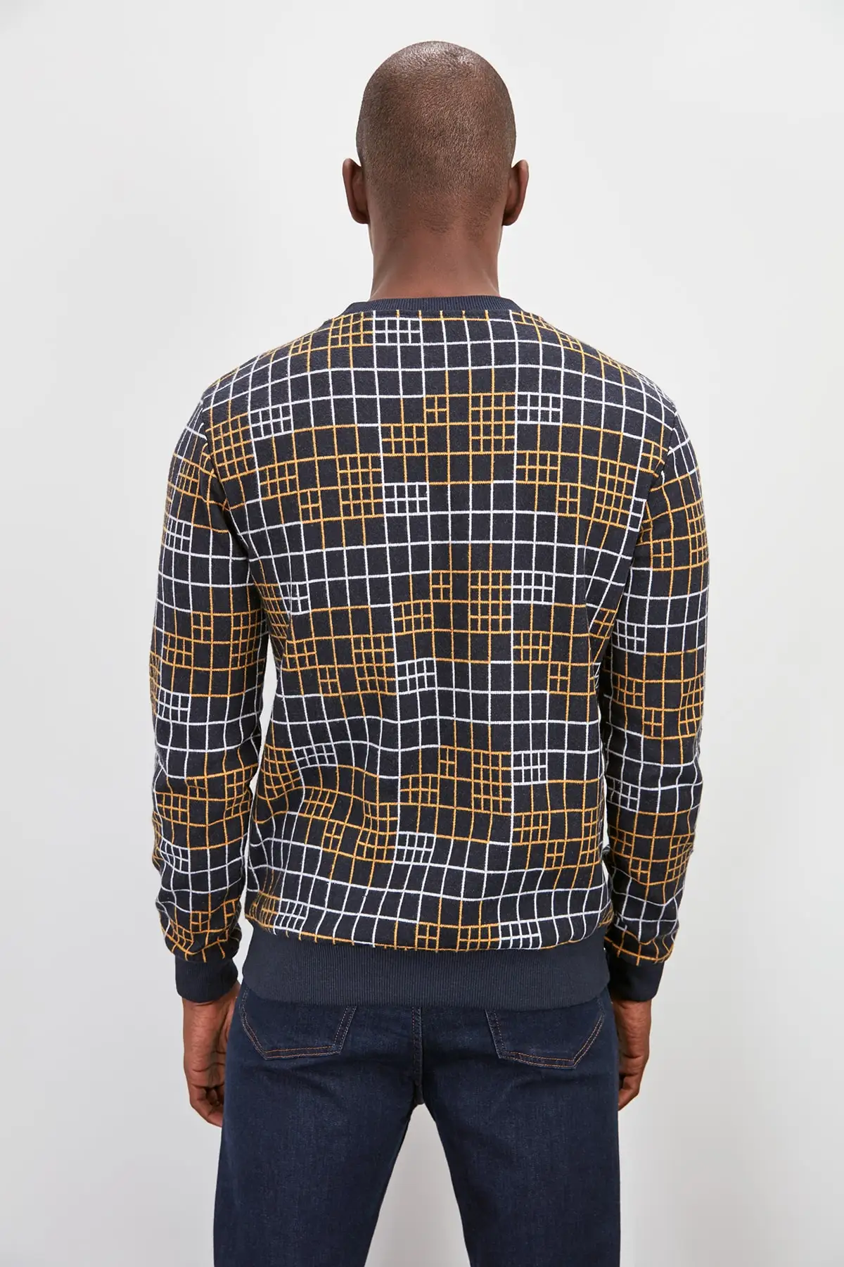 Trendyol Male Long Sleeve Textured Bike Collar Sweater TMNAW20KZ1244 |