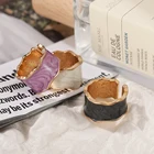 Новинка французское винтажное инкрустированное Золотое окантовка неправильное гладкое Открытое кольцо Геометрия ручной работы романтические модные парные Ювелирные изделия Подарки