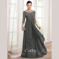 cathy embroidered a line mother of the bride dresses advanced chiffon party dresses formal grace woman formal dinner dresses