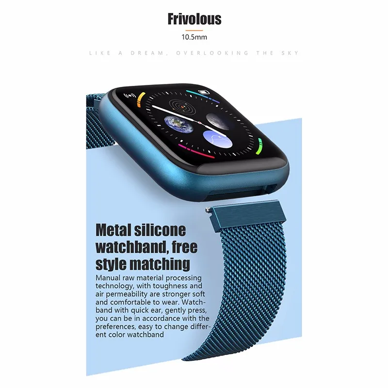 2020 полностью сенсорные Смарт-часы IP67 водонепроницаемый смарт-Браслет