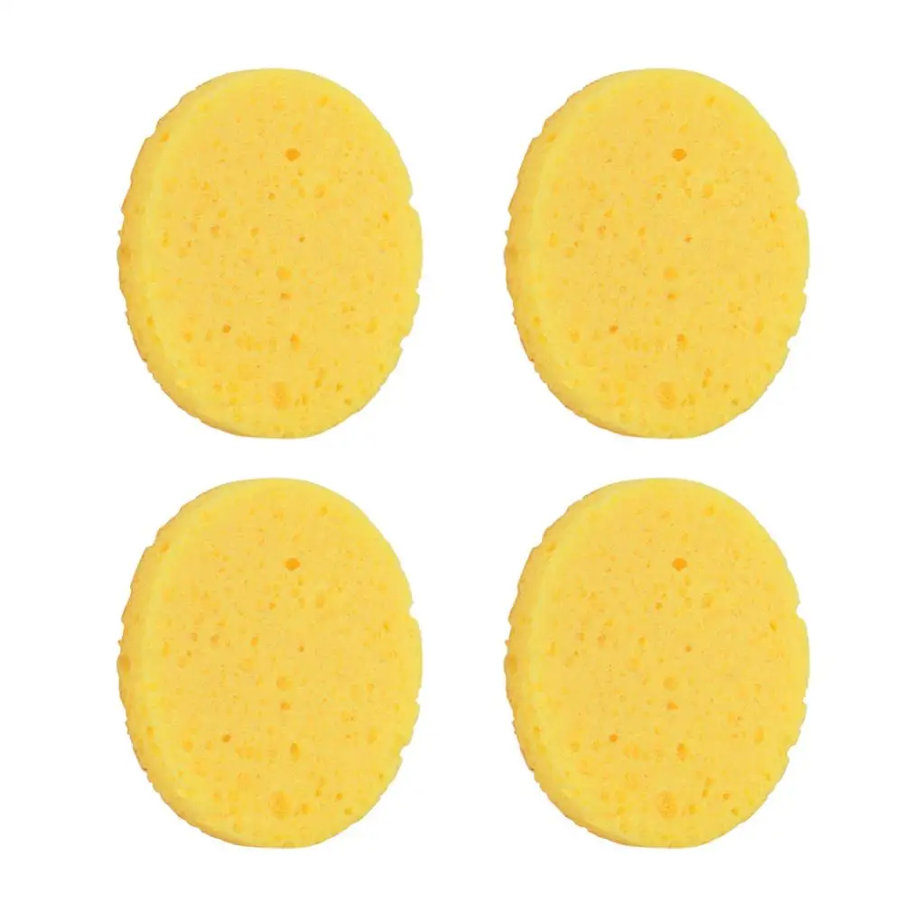 4pcs 4 шт. спонж из натурального древесного волокна для умывания лица, очищающая губка, компресс, косметический спонж для очищения лица, инструмент для удаления макияжа - Цвет: 4pcs