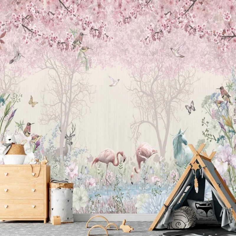 Фотообои детские флизелиновые Premium &quotЗвери в лесу&quot 3d фотообои декор стен для