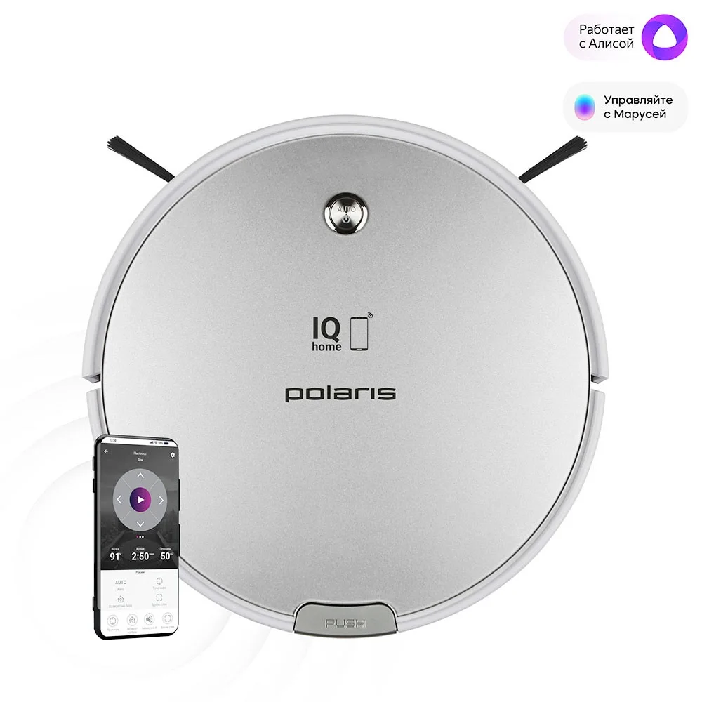 Робот-пылесос Polaris PVCR 0833 WI-FI IQ Home сухая уборка серебристый |