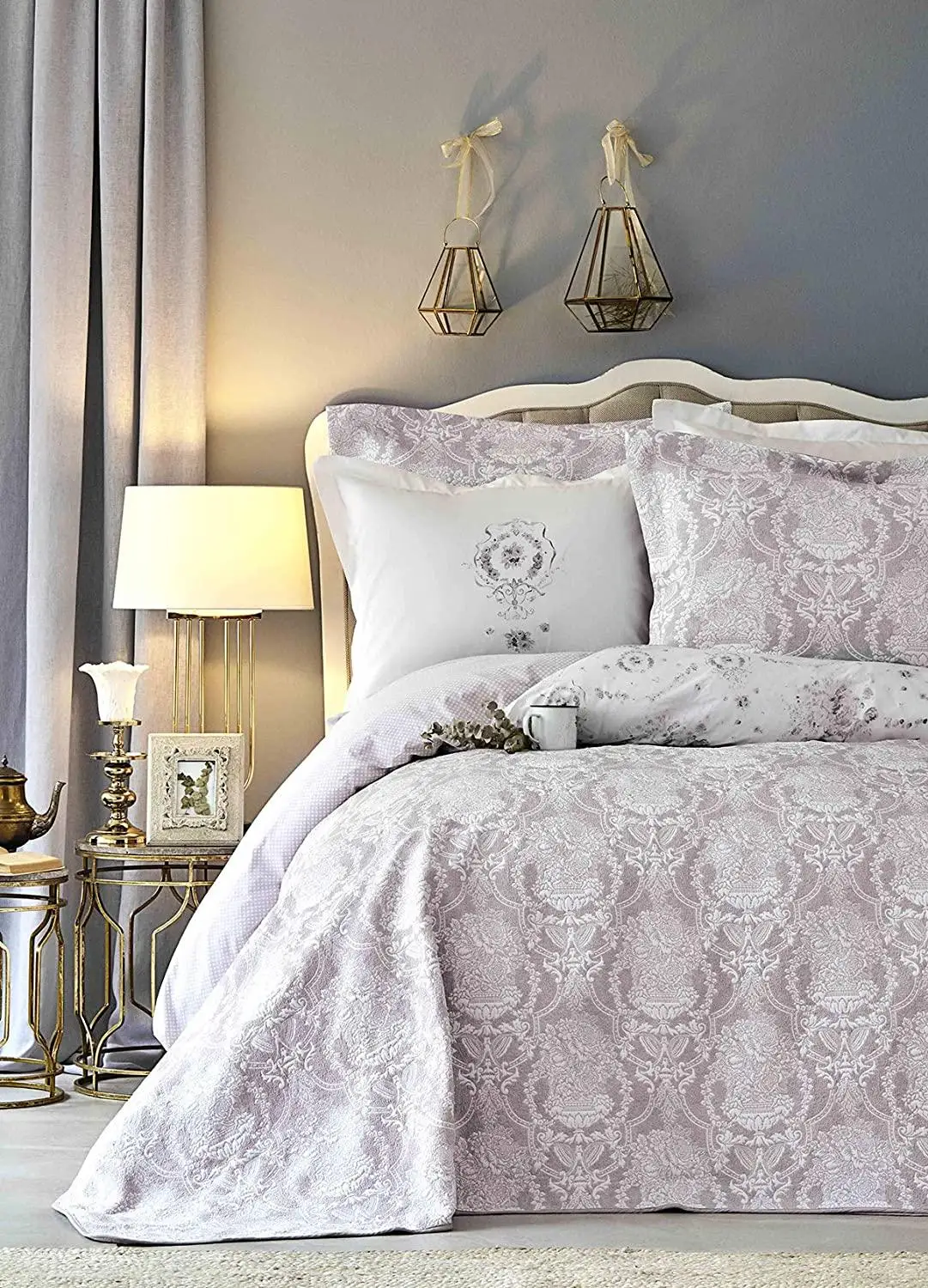 

Karaca Home Quatre Deluxe Plum Duvet Cover and Bed Cover Set