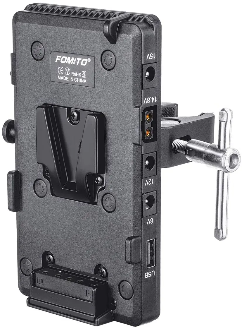 Fomito V-Lock V Mount аккумулятор адаптер пластина с супер зажимом для осветительной стойки опорный стержень с D-TAP/DC/USB выход мощности