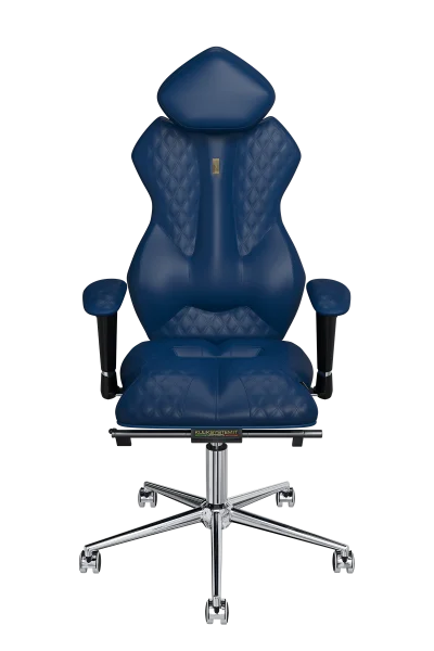 Офисное кресло KULIK SYSTEM ROYAL Синий Компьютерное Облегчение и комфорт для спины 5 зон