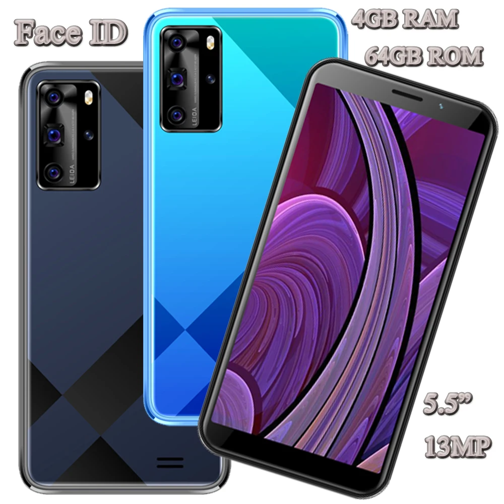 

5.5" 9A Pro 5MP+13MP 4G RAM 64G ROM Mobile Phones Global Version Front/Back Camera Quad Core Wifi Smartphones Face ID Unlocked