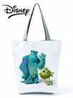 Сумка Disney Monsters University с мультипликационным рисунком, вместительная Экологически чистая многоразовая хозяйственная сумка, Повседневная Складная Женская дорожная пляжная тоут