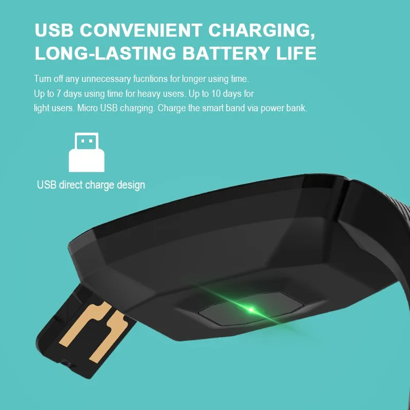 Smart Band Bracelet Heart Rate Blood Pressure Fitness Tracker Wristband Pedometer Waterproof Sport Health | Электроника