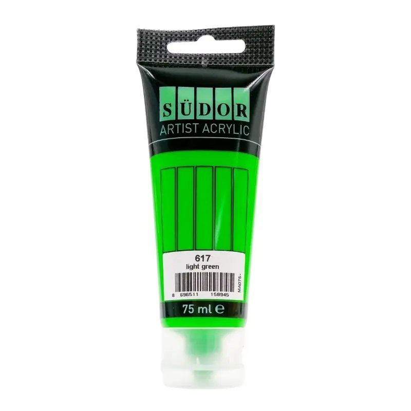 

Südor Artist Acrylic Paint Tube Inside 75 ml "Light Green" color Canvas, raw wood, glass, metal, porcelain, polyester, ceramic, karto