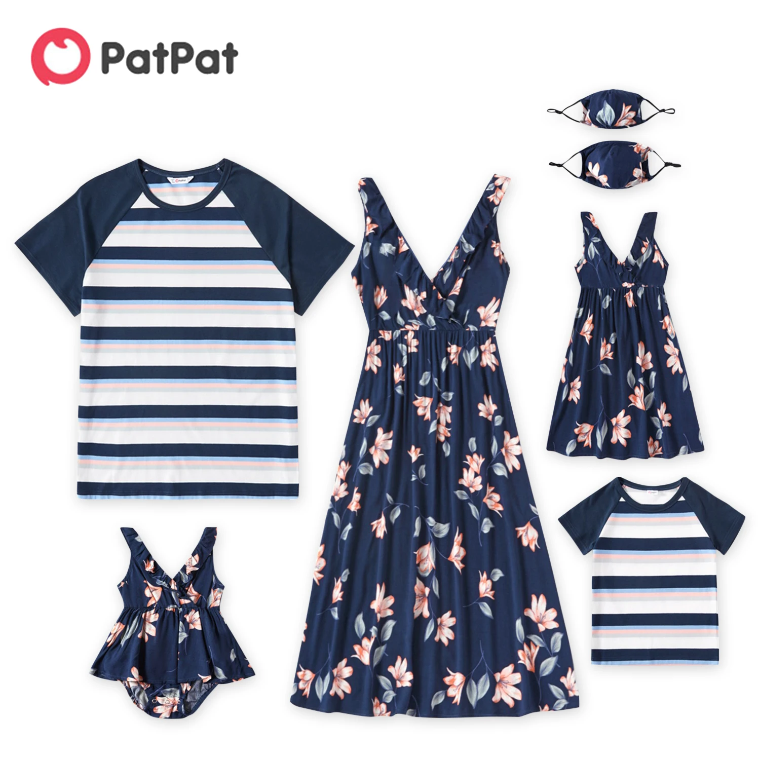 

PatPat Mosaic Floral Print and Stripe Family Matching Sets