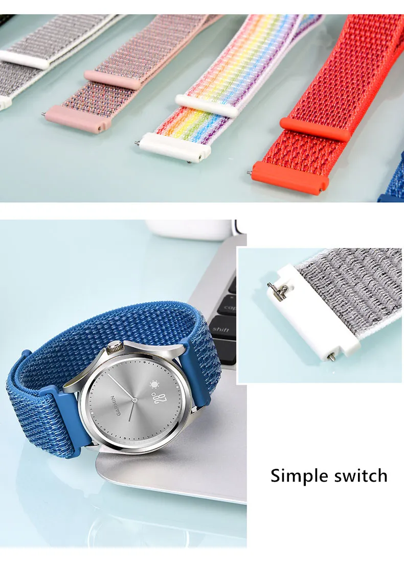 20 мм/22 мм длина браслета для Galaxy Watch 46 мм/42 мм/Активный 2 ремень samsung Шестерни S3 Frontier спортивный нейлоновый браслет huawei часы GT S2 42 46 мм