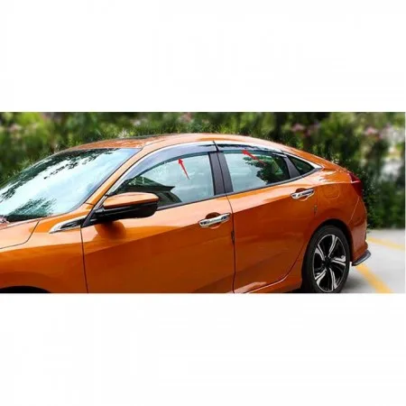 4 шт. хромированный спортивный козырек от дождя и ветра для автомобиля Honda Civic FC5 2016