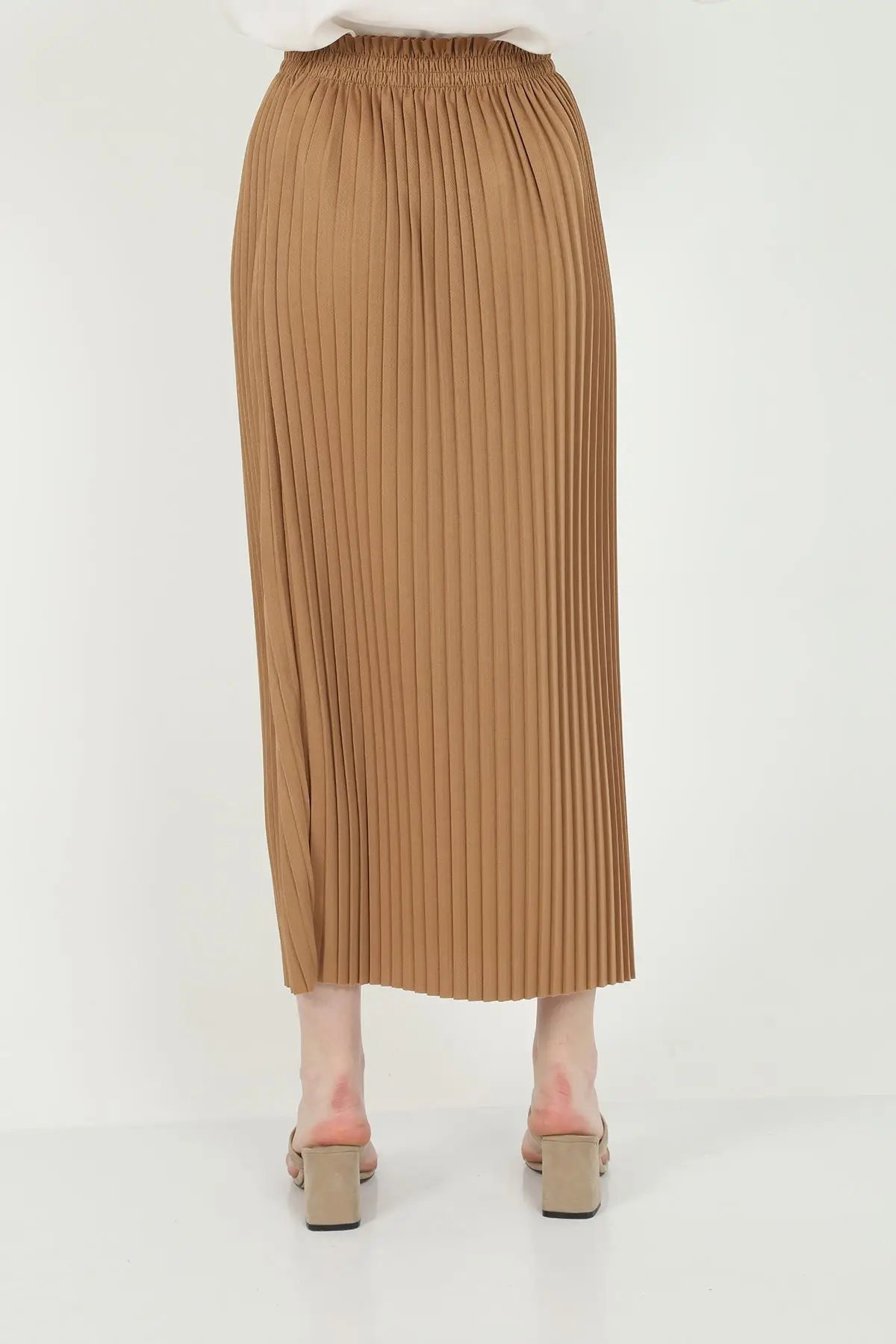 

New fashion European cut style Women's Pleated Taba Skirt wonderful knee skirt Women Pleated Khaki Skirt quality fabric 2021