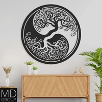 Wooden Wall Art Decor Black and White Tree of Life Modern Nature Living Room Bedroom Kitchen Decorative Mothers Day Gift Ideas