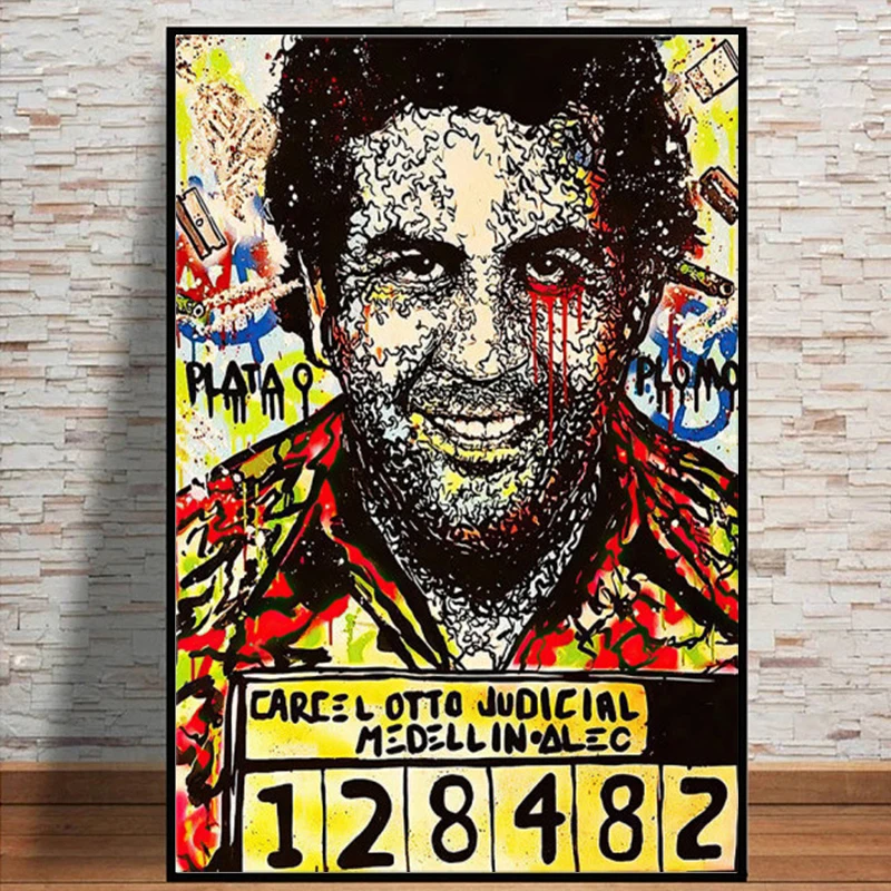

Graffiti Alec Monopoly Canvas painting Wall Art Pablo Escoba Portriat Posters And Prints For Living Room Street Art Home Decor