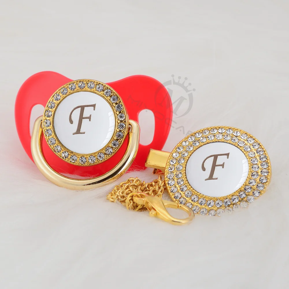 Милая элегантная сияющая Соска-пустышка MIYOCAR набор зажимов с именем и инициалами