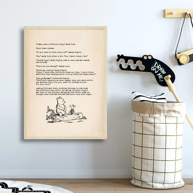 Винни-Пух цитата художественный принт Классический мультяшный постер Настенная