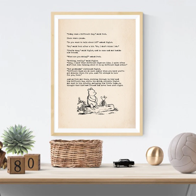 Винни-Пух цитата художественный принт Классический мультяшный постер Настенная