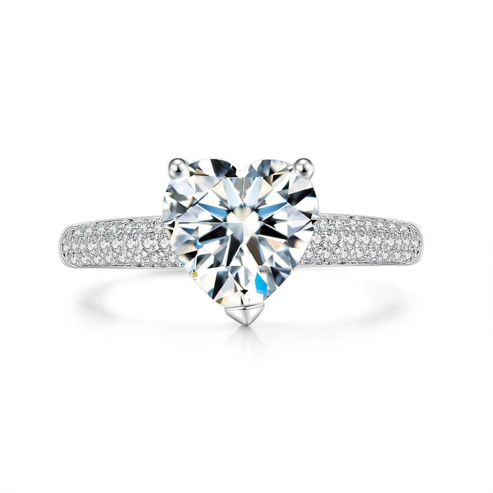 

18K Gold Plated high Polish Heart Zirconia Exquisite Trendy Ring For Women Size 5-10