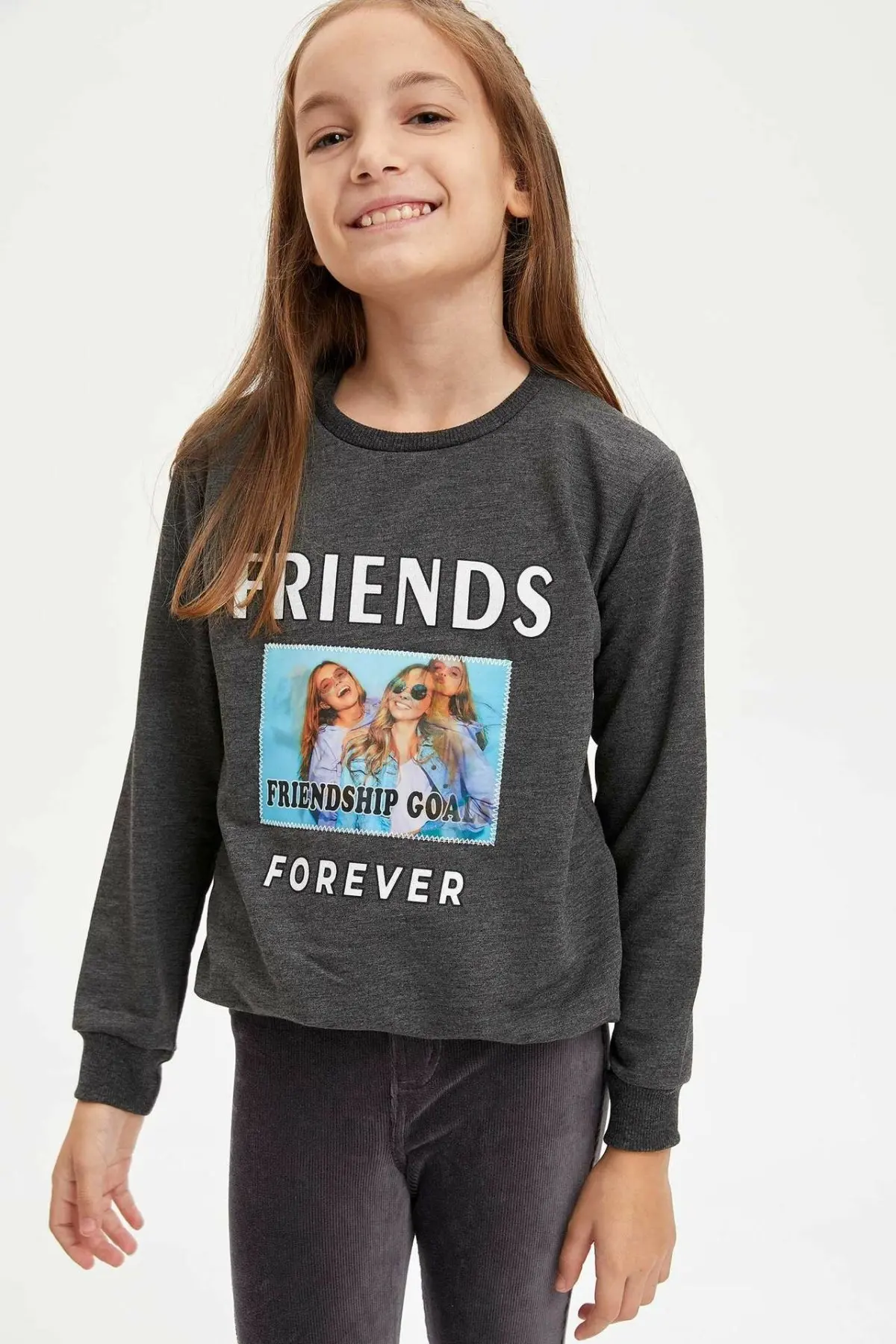 DeFacto/модный вязаный свитер для девочек детские повседневные милые комфортные