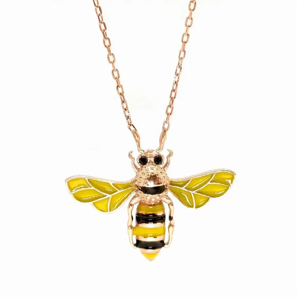 Bee Figured Woman 925 Sterling Silver Necklace