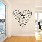 Математическое сердце роспись Символ наклейка на стену обучение математике дома гостиная и школа Декор A002284