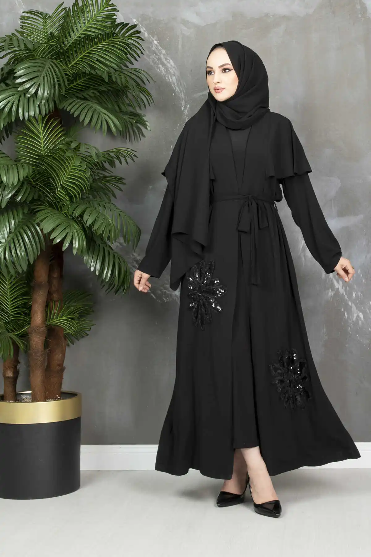 Черная искусственная накидка Дубай 2022 роскошный из Турции женский кафтан для