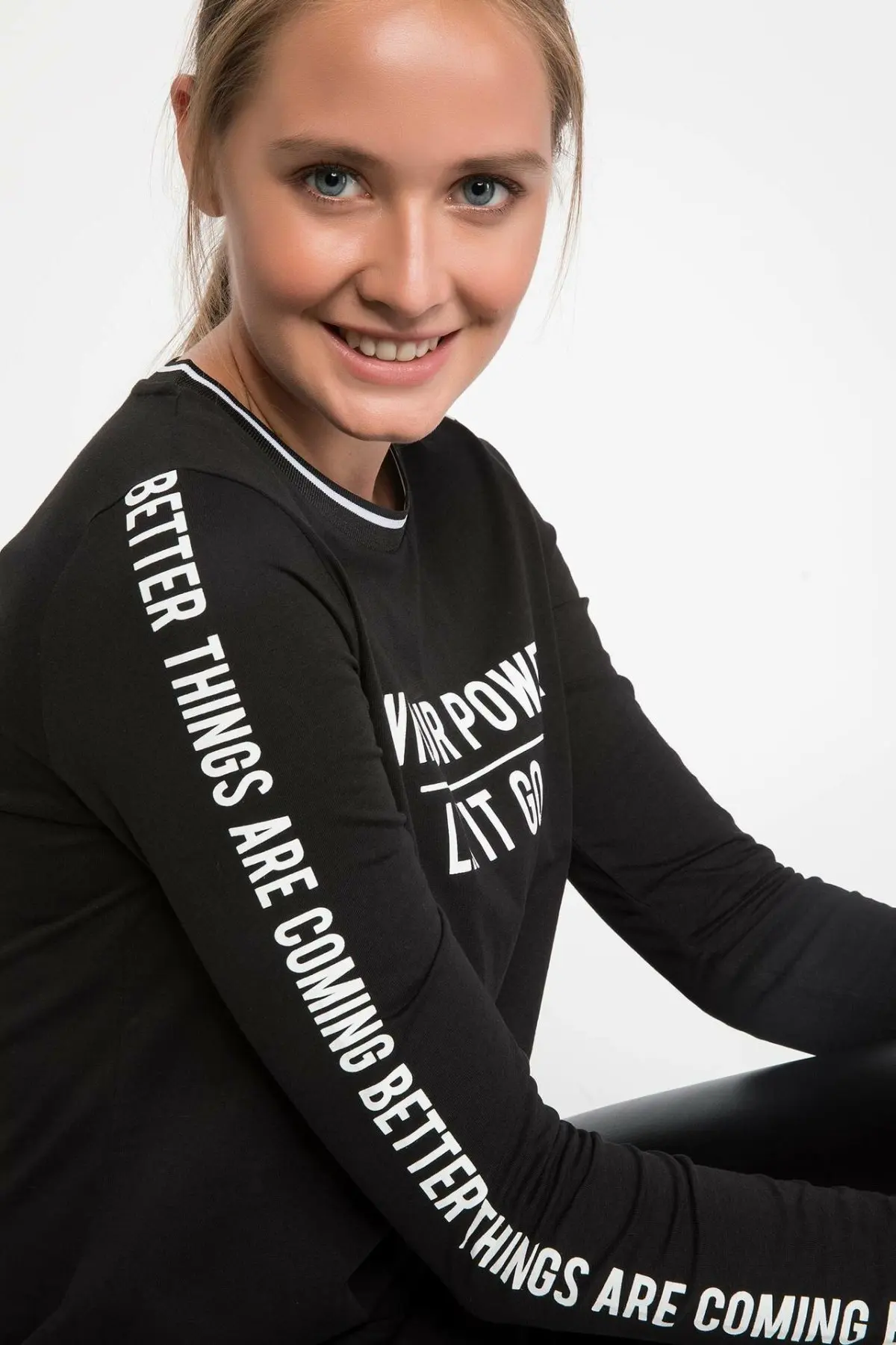 Дефакто Женская трикотажная Tunic J9340AZ18AU с длинным рукавом| |